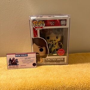 WWE Cactus Jack Mick Foley Autographed Funko Pop (#105) COA
